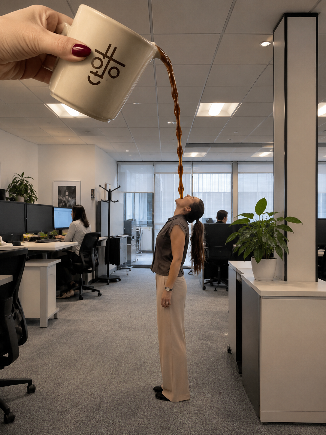 Café OTTO sirviéndose en plena oficina